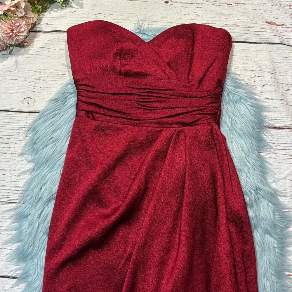 NWT Lelarose Bridesmaid Candy Apple 168 Tulip Red Sweetheart Mini Dress